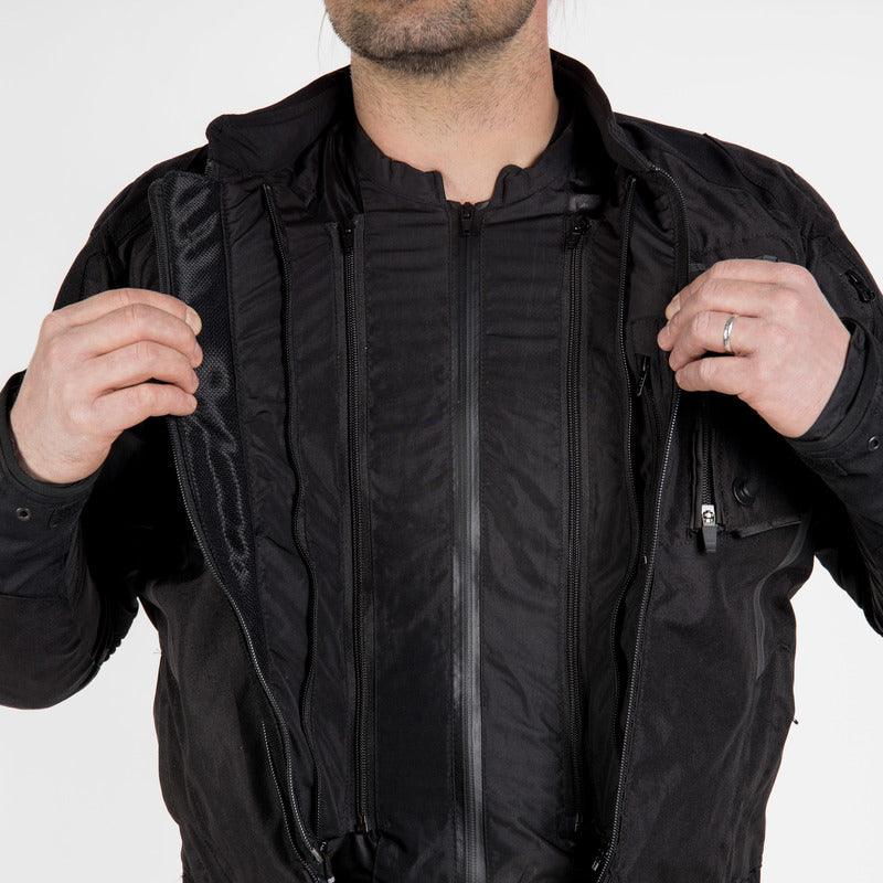 Veste de moto Rebelhorn Borg en tissu noir