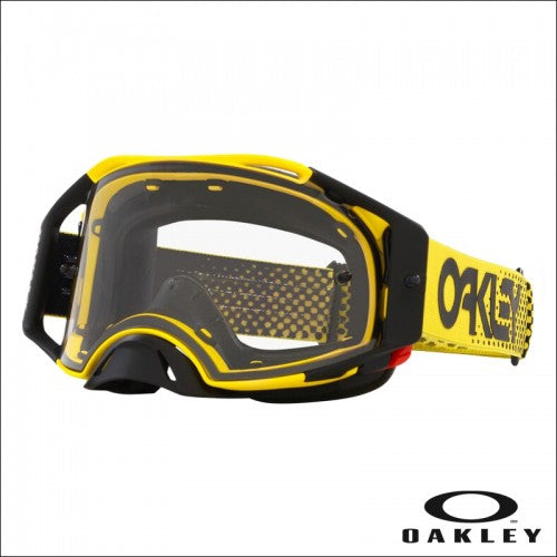 Maschera Oakley Airbrake MX Moto gialla - lente chiara
