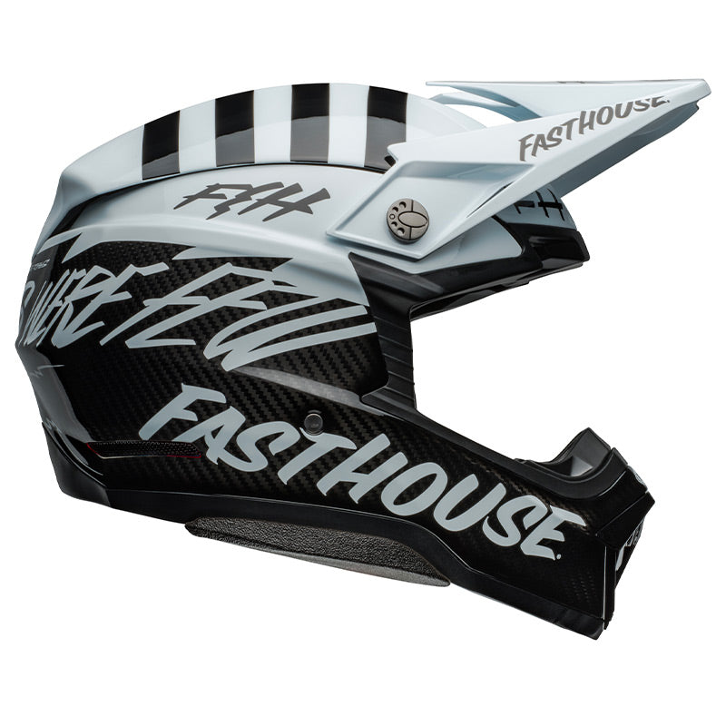 Casco Moto Off Road Bell Moto-10 Spherical 2024 Fasthouse mod Squad bianco/nero lucido/opaco