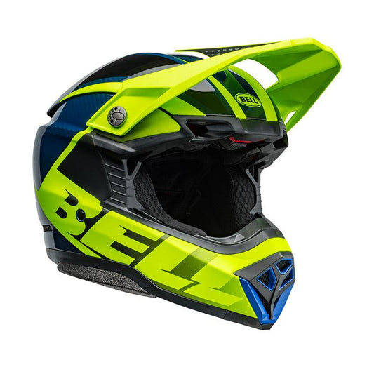 Casco Moto Off Road BELL MOTO-10 SPHERICAL 2024 Sliced RETINA/BLU opaco/lucido  ECE 06