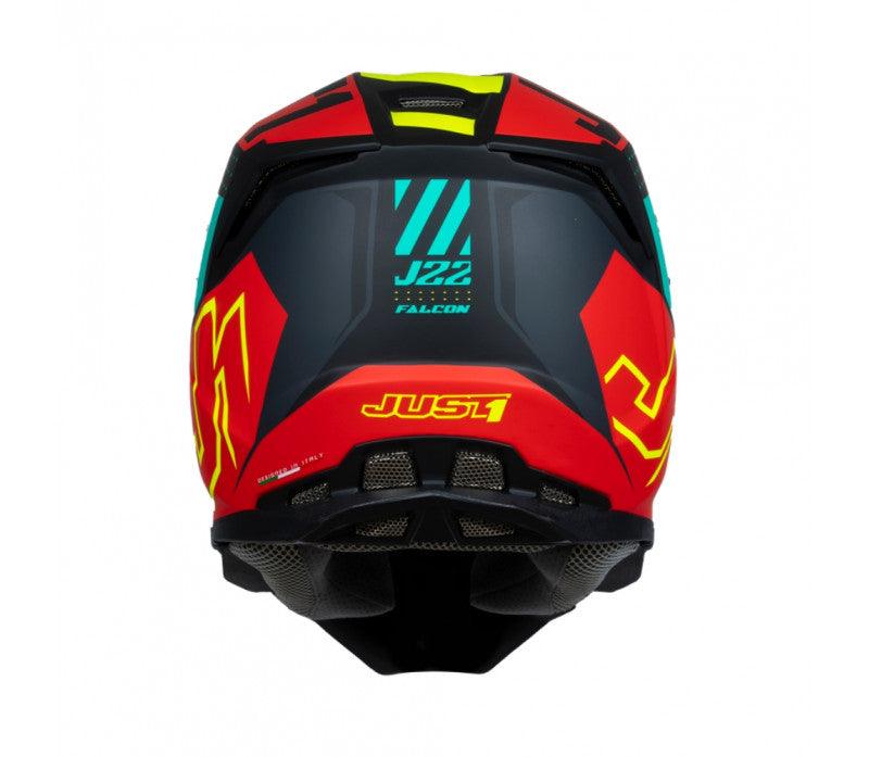 Casco motocross-enduro Just1 J22 Falcon rosso-giallo-nero matt