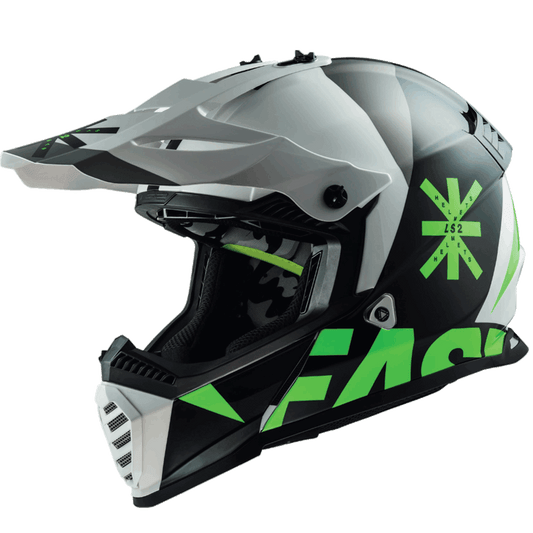 CASCO LS2 FAST EVO HEAVY NERO / VERDE Levelbraap