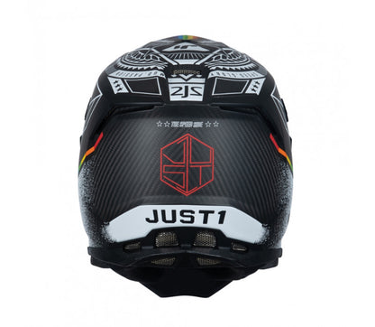 Casco Moto Off Road JUST1 J22 Speed Side Carbon Bianco ECE 06